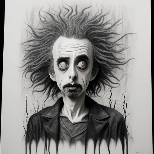 Pencil painting of Tim Burton