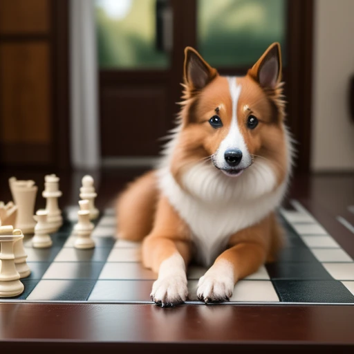 lassie the dog movie star playing chess