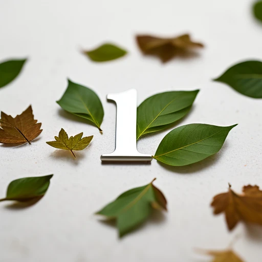 the number 1 made out of leaves, on a wh...
