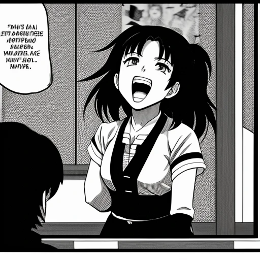 a manga panel of a young female teacher ...