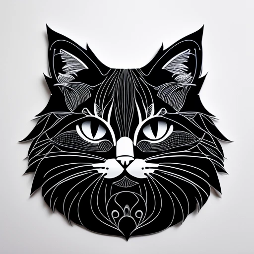 Black cat stylized suitable for lasercut...