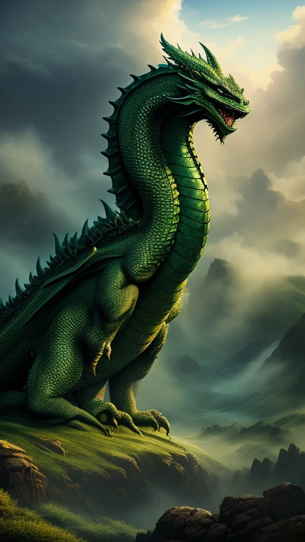 (((Biggest green dragon - portrait))), d...