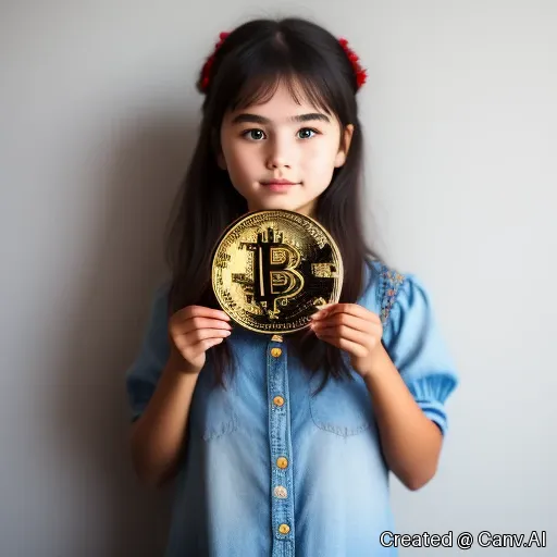 Girl holding a bitcoin