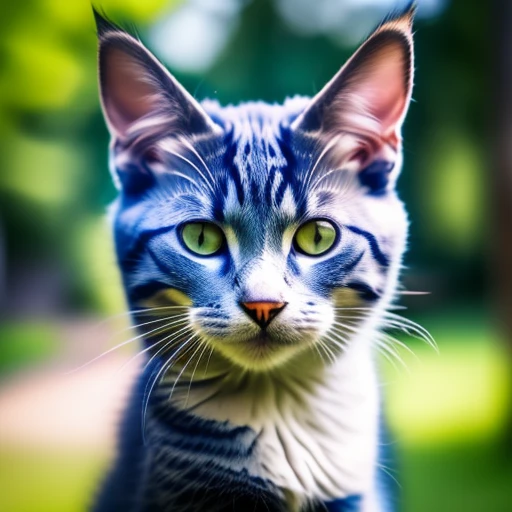 cat with blue ears