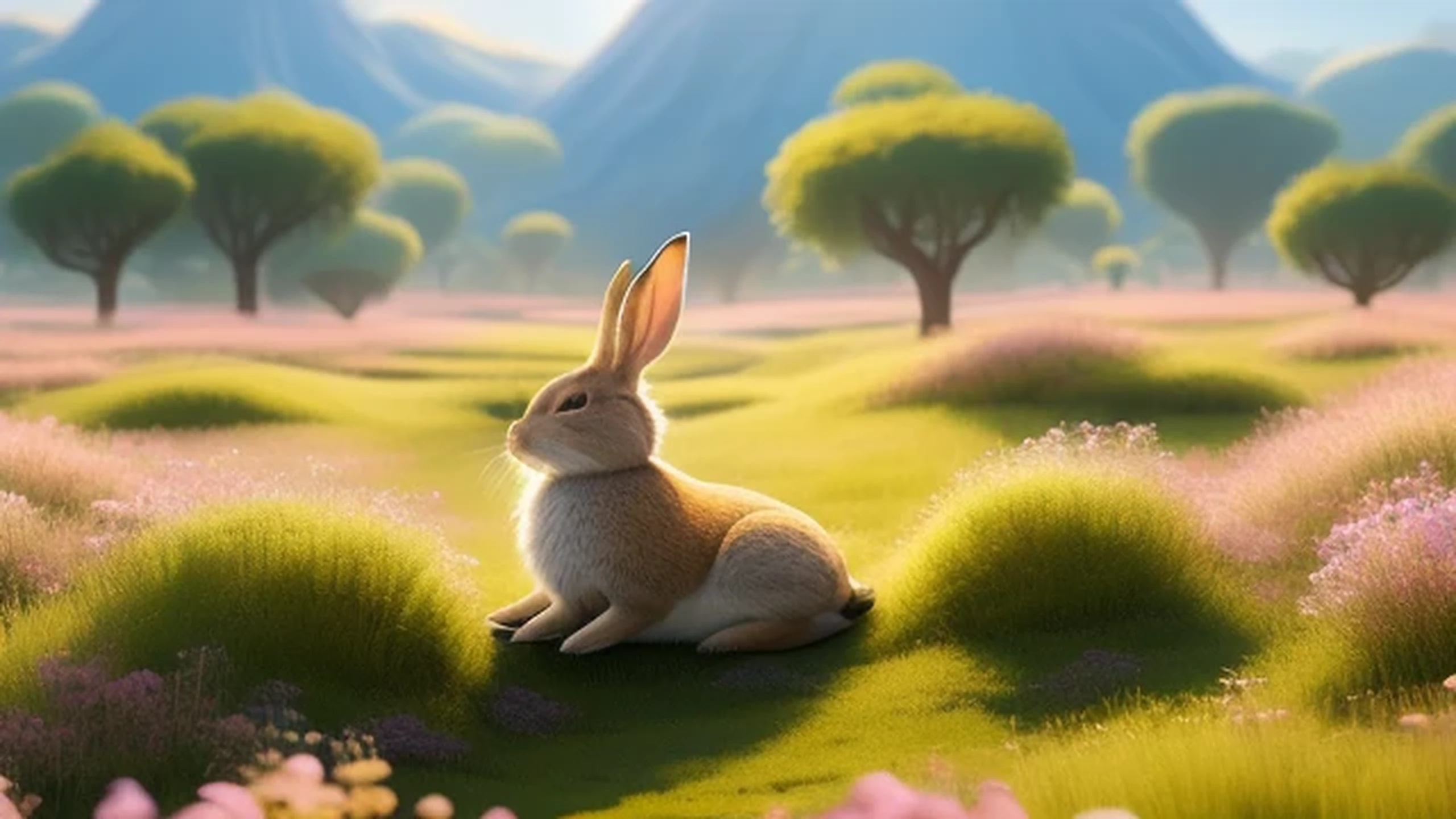 A rabbit takes a nap in the alfalfa.